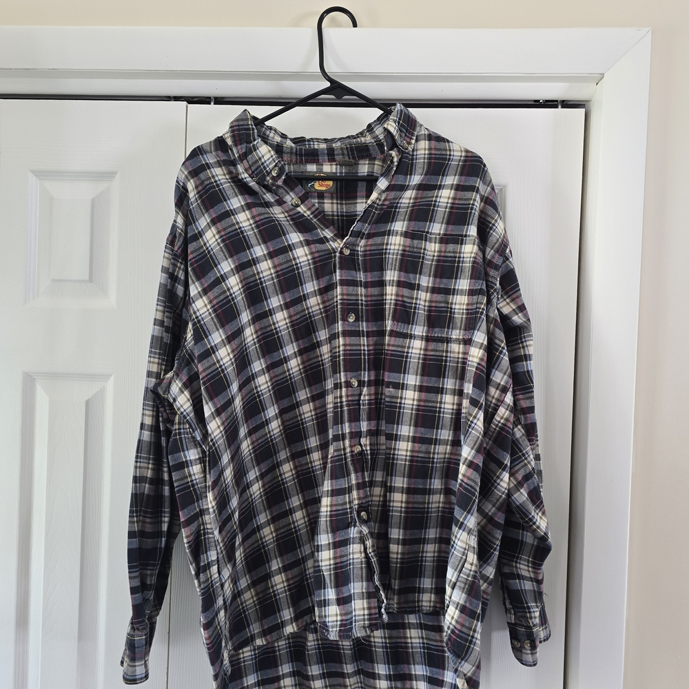Bass Pro Shops Men’s Plaid Button-Down Shirt in Navy, White, and Burgundy